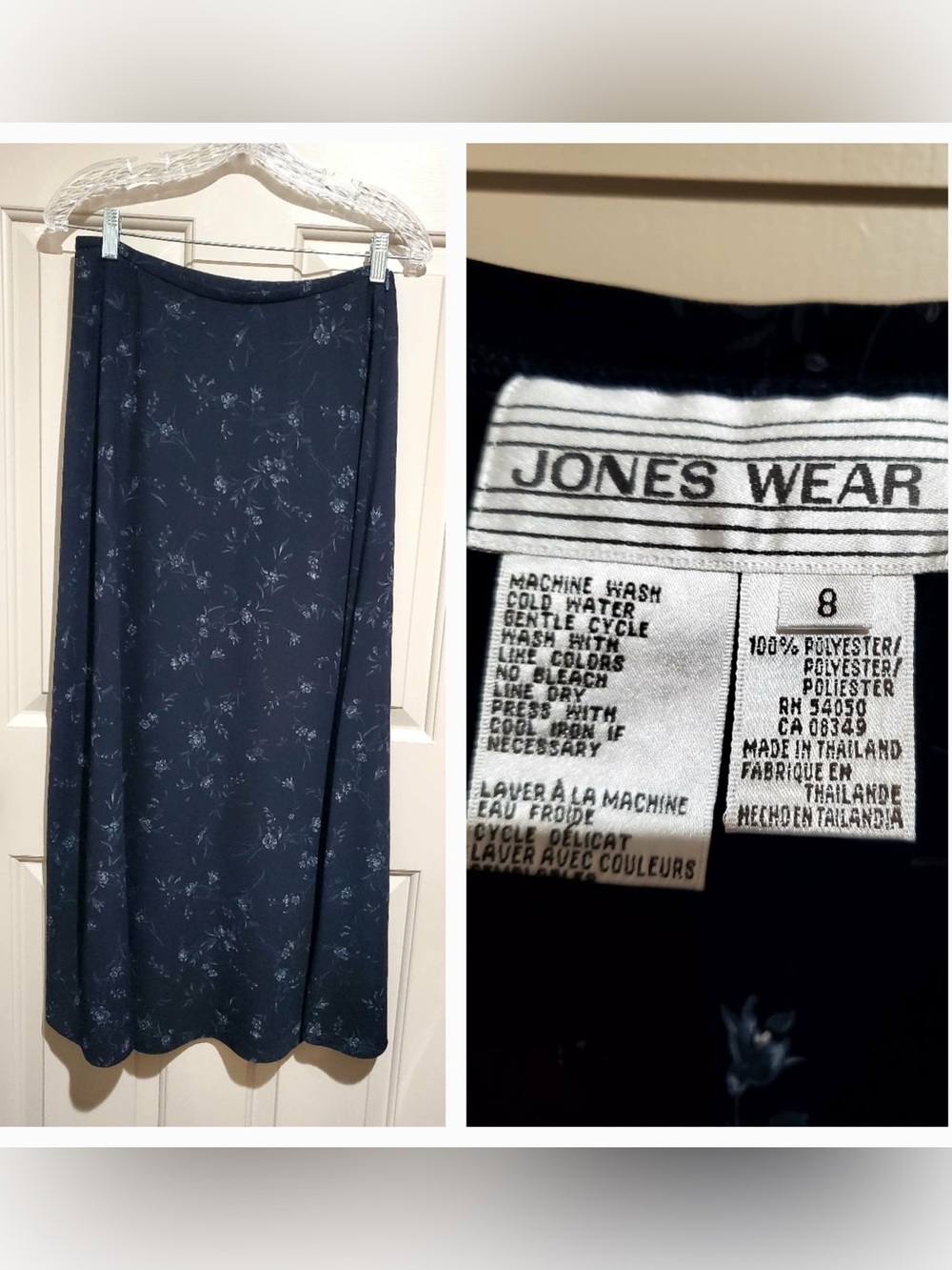 Jones Wear Navy Floral pencil Skirt